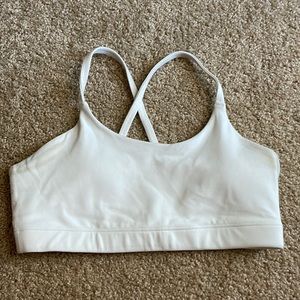 Athleta Girl size 12 White Strappy sports Bra with cups